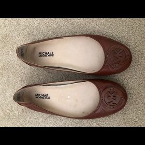 Michael Kors Leather Flats in Brown